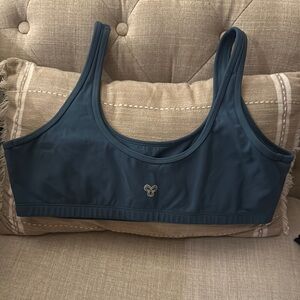 Navy Blue Stretch Sports Bra with Scoop Neck - Preloved